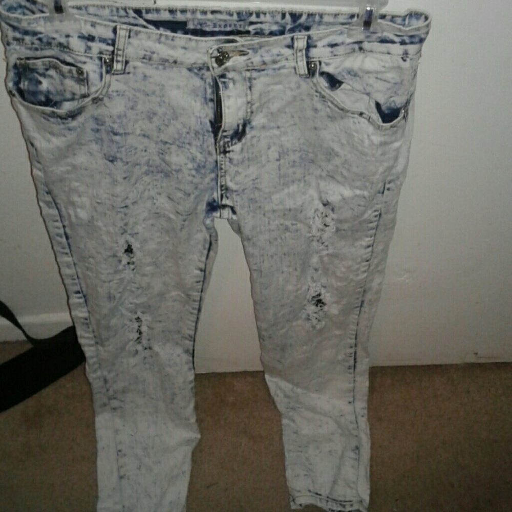 Skinny Acid Wash High Waisted Jeans